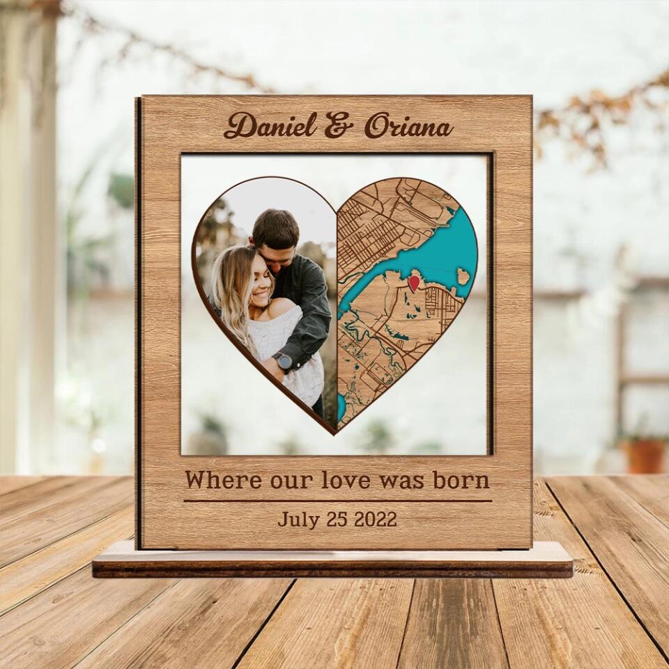 Where It All Began Sign Retro Map - Housewarming Gifts - Cusom Wooden Plaque - Anniversary Gift For Couples - Image 4