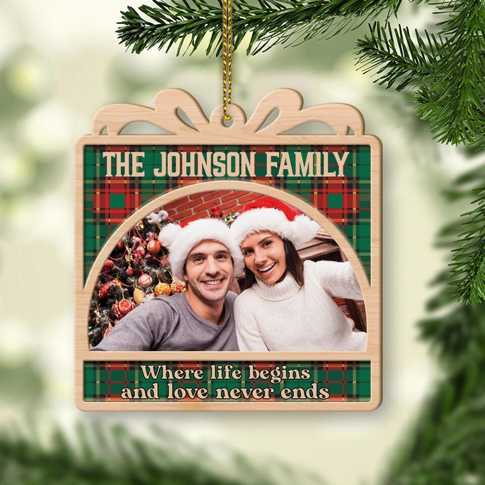 Where Life Begins And Love Never Ends Personalized Wooden Ornament - Image 7