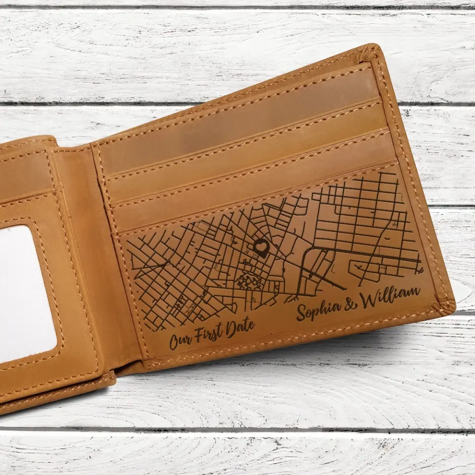 Where We Met Personalized Map Wallet Couples Valentine's Gift - Image 4