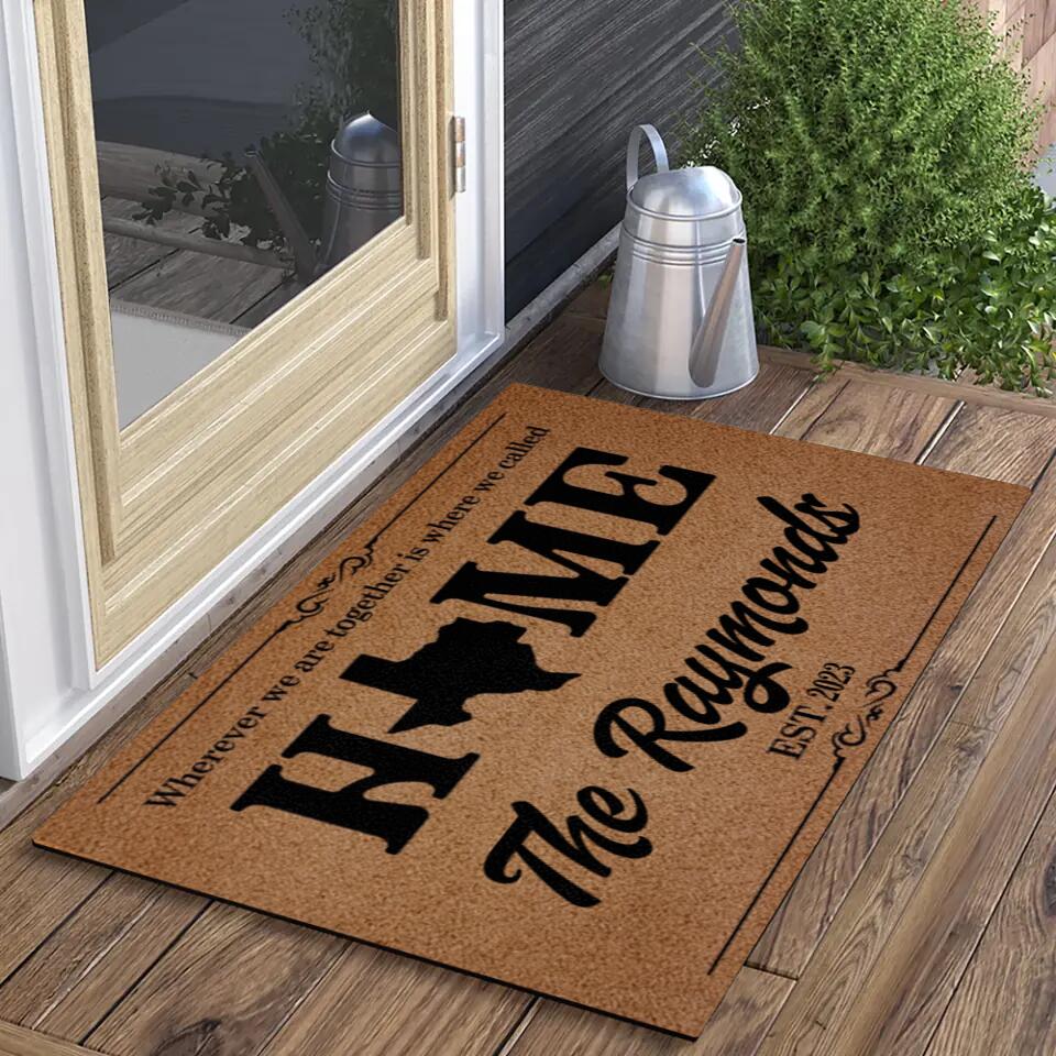 Wherever We Are Together Is Where We Called Home - Housewarming Gifts - Custom Doormat - Gift For Couples - Image 4