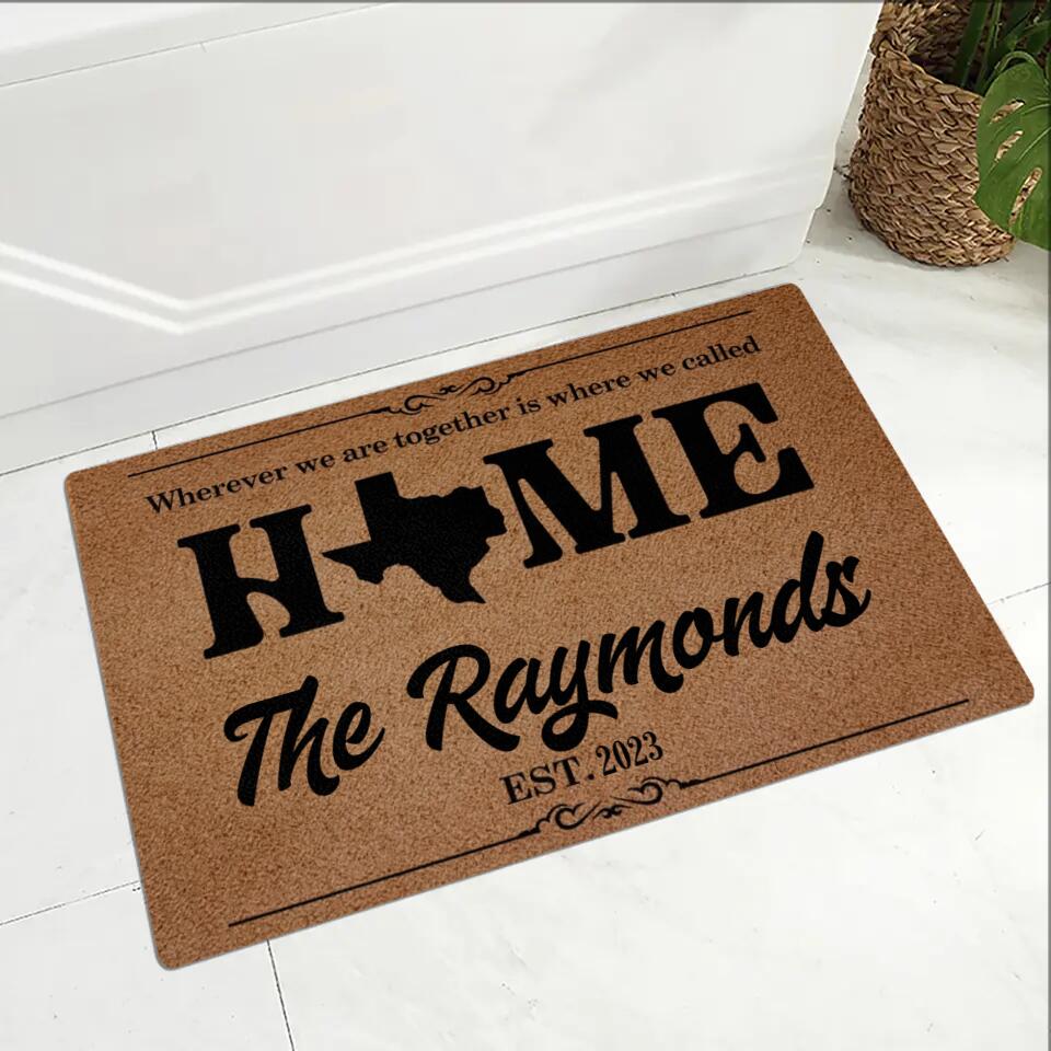 Wherever We Are Together Is Where We Called Home - Housewarming Gifts - Custom Doormat - Gift For Couples - Image 5