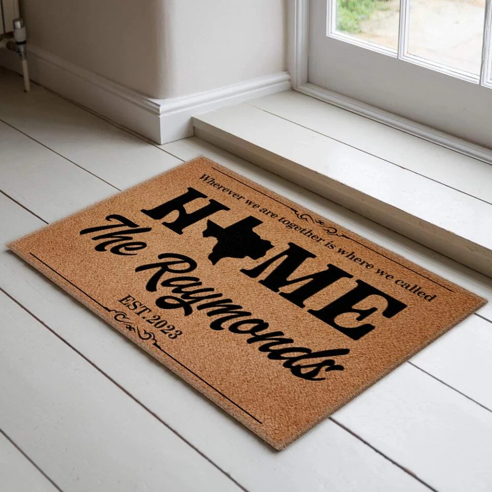 Wherever We Are Together Is Where We Called Home - Housewarming Gifts - Custom Doormat - Gift For Couples - Image 6