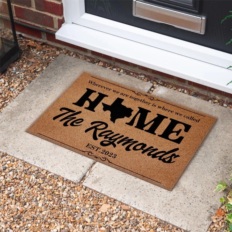 Wherever We Are Together Is Where We Called Home - Housewarming Gifts - Custom Doormat - Gift For Couples - Image 7
