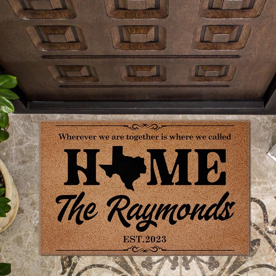 Wherever We Are Together Is Where We Called Home - Housewarming Gifts - Custom Doormat - Gift For Couples - Image 9