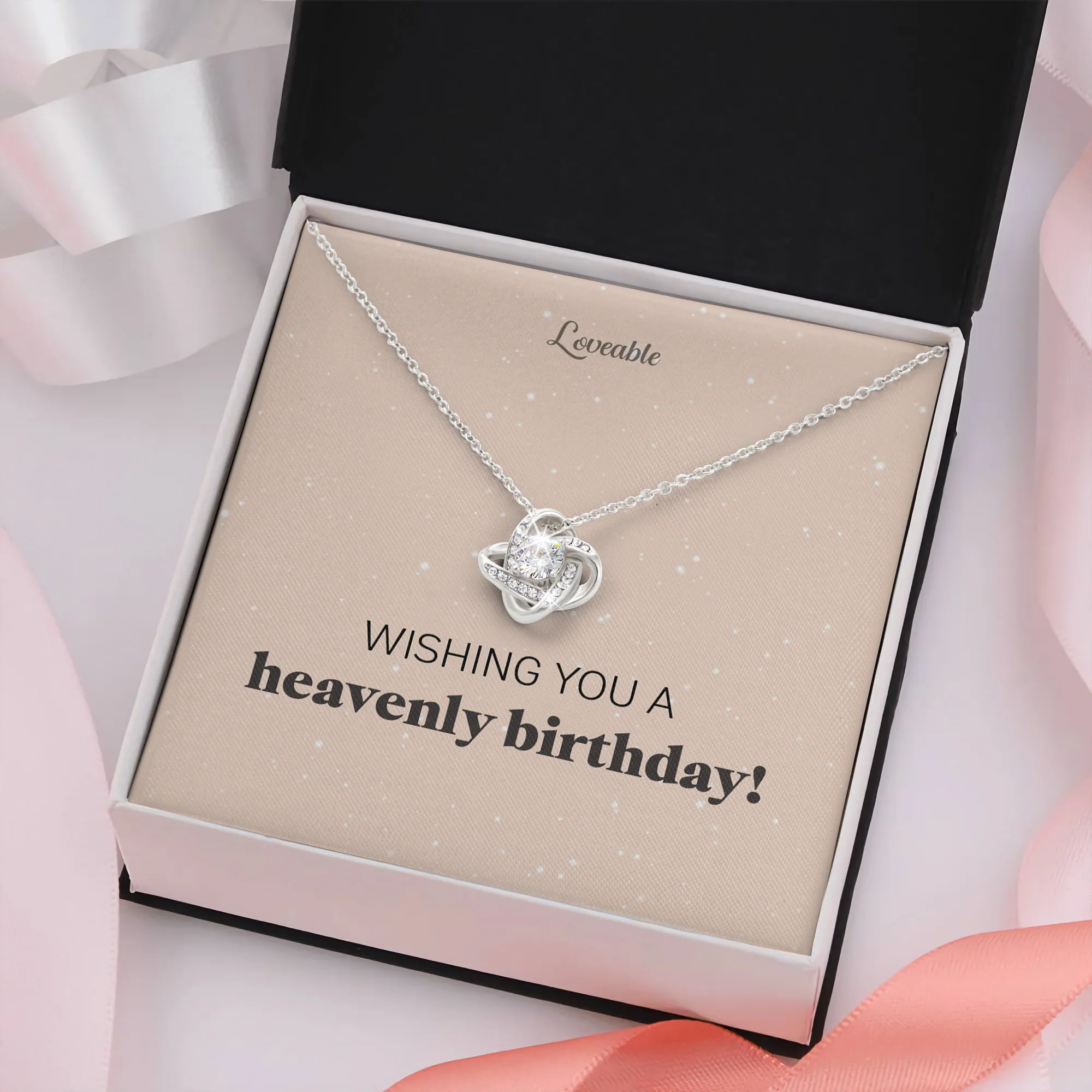Wishing you a Heavenly Birthday - Love Knot Necklace - Image 2