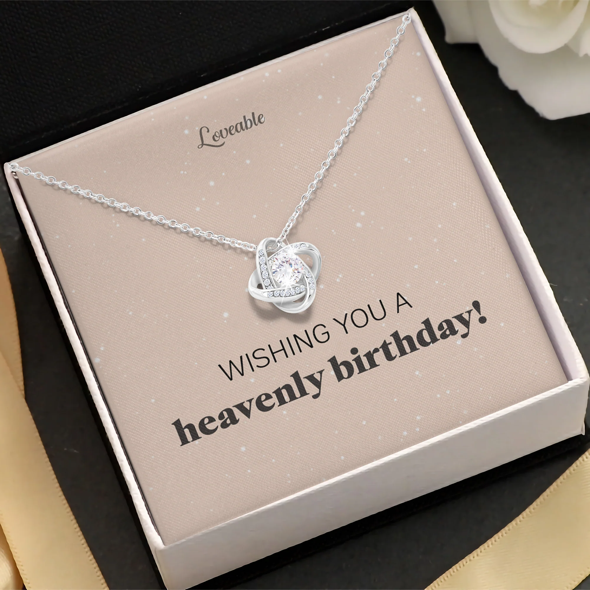 Wishing you a Heavenly Birthday - Love Knot Necklace - Image 3