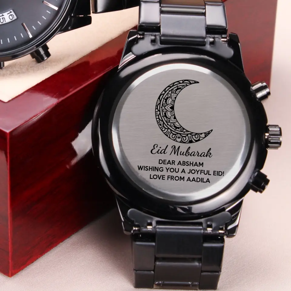 Wishing You A Joyful EID Personalised Engraved Watch Eid Gift - Image 2