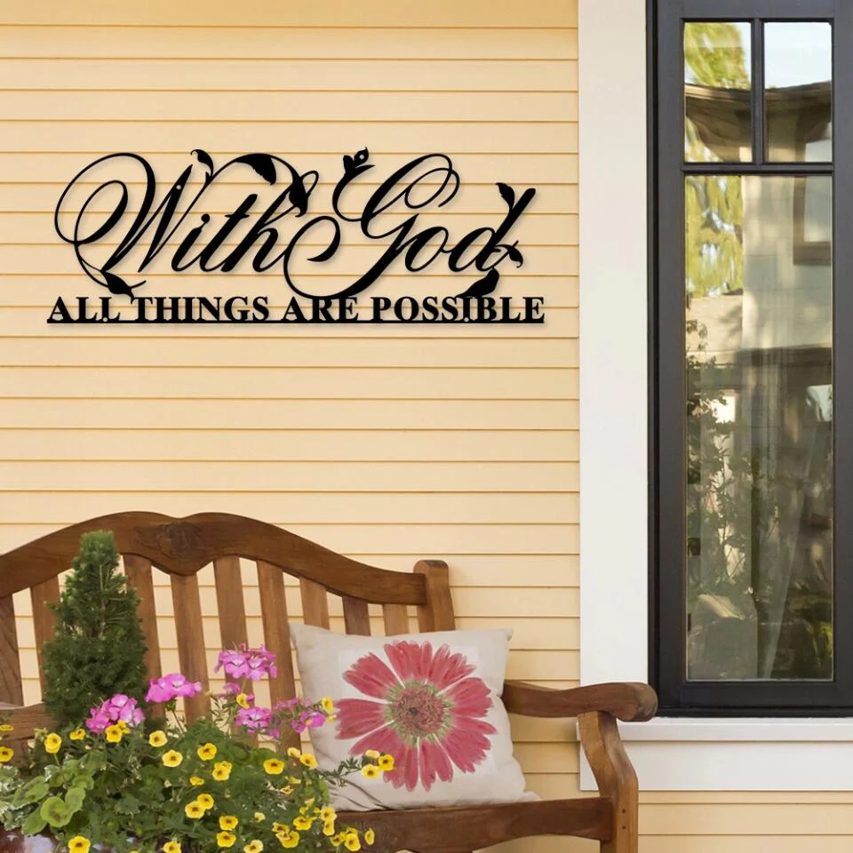 With God All Things Are Possible - Cut Metal Sign - Image 4