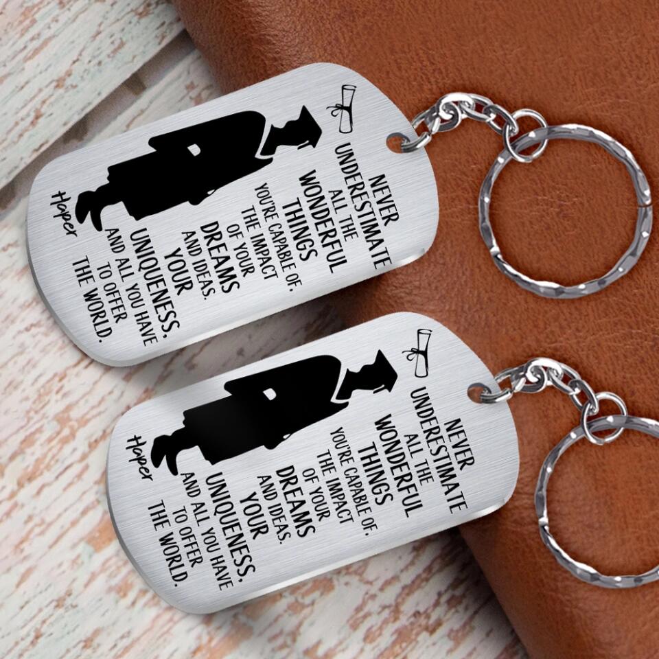 Never Underestimate All The Wonderful Things Stanless Steel Keychain - Image 4