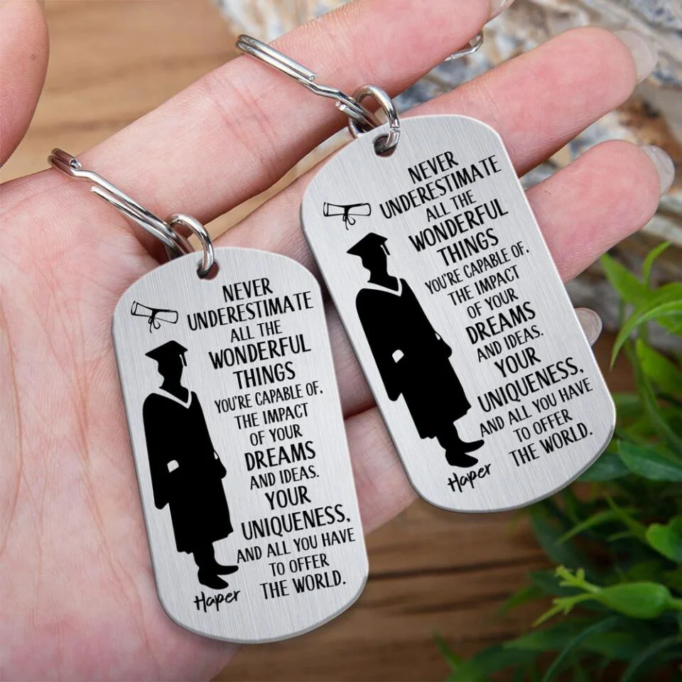 Never Underestimate All The Wonderful Things Stanless Steel Keychain - Image 5