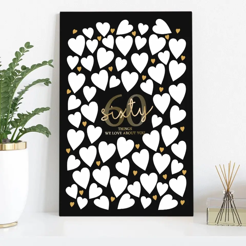 Write Your Own 40 50 60 70 80 90 Things We Love About You - Canvas Poster Wall Art - Best Birthday Gift For Family - For Older Parents/Grandparents - Image 10