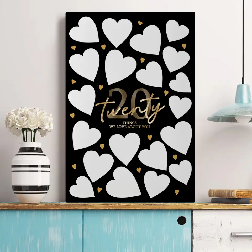 Write Your Own 40 50 60 70 80 90 Things We Love About You - Canvas Poster Wall Art - Best Birthday Gift For Family - For Older Parents/Grandparents - Image 14