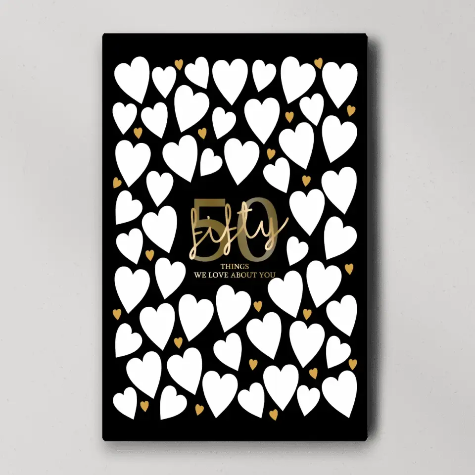 Write Your Own 40 50 60 70 80 90 Things We Love About You - Canvas Poster Wall Art - Best Birthday Gift For Family - For Older Parents/Grandparents - Image 2