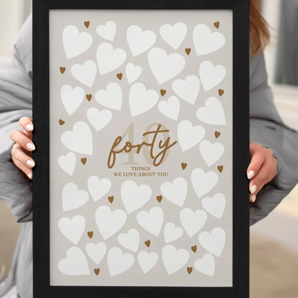 Write Your Own 40 50 60 70 80 90 Things We Love About You - Canvas Poster Wall Art - Best Birthday Gift For Family - For Older Parents/Grandparents - Image 26