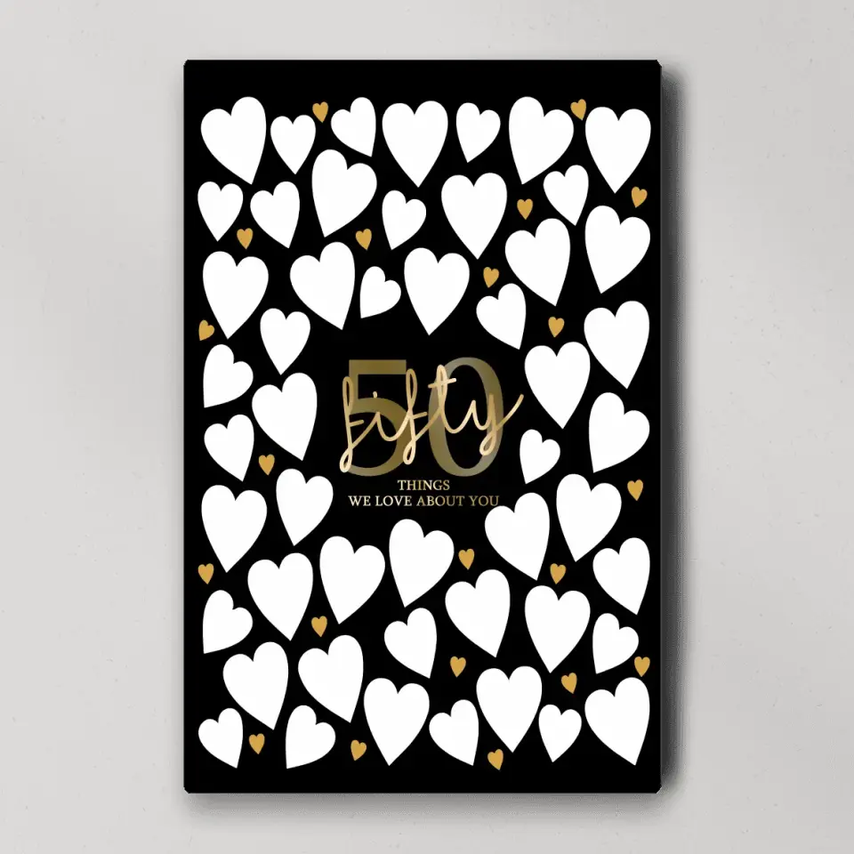 Write Your Own 40 50 60 70 80 90 Things We Love About You - Canvas Poster Wall Art - Best Birthday Gift For Family - For Older Parents/Grandparents - Image 3