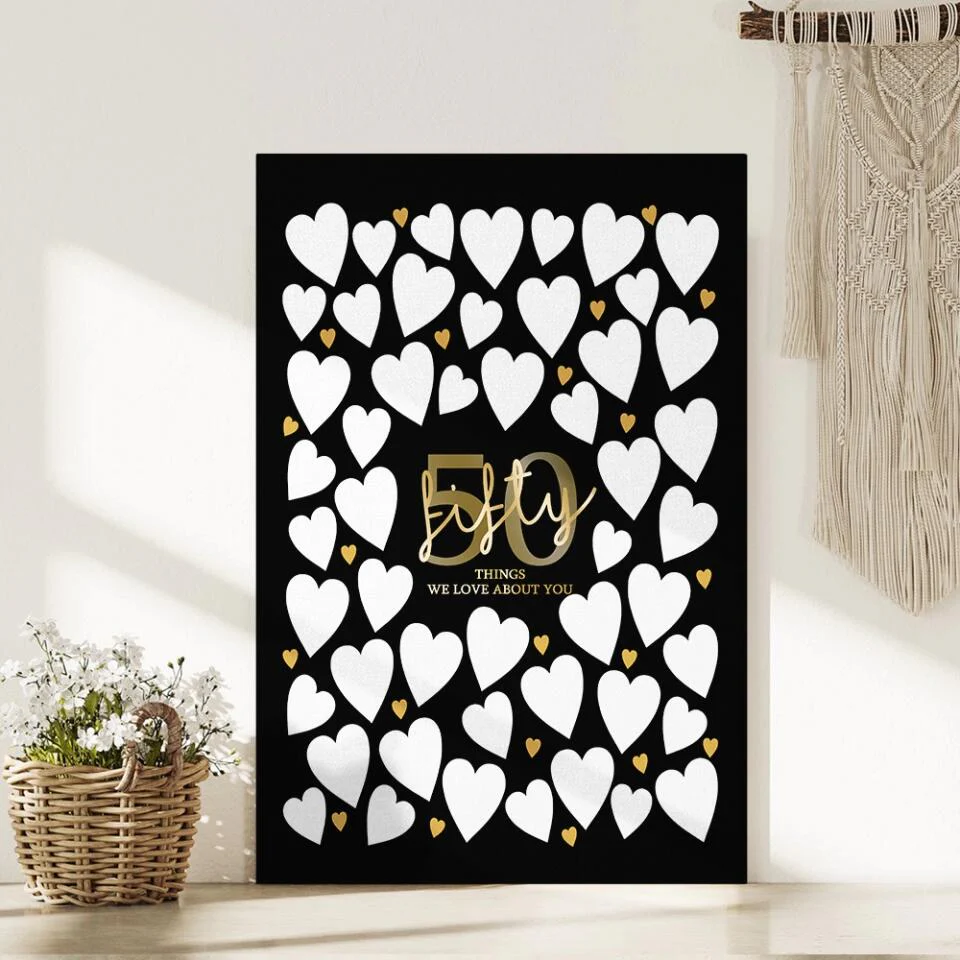 Write Your Own 40 50 60 70 80 90 Things We Love About You - Canvas Poster Wall Art - Best Birthday Gift For Family - For Older Parents/Grandparents - Image 6