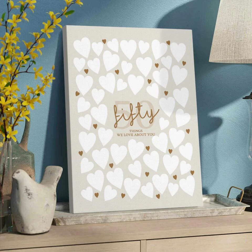 Write Your Own 40 50 60 70 80 90 Things We Love About You - Canvas Poster Wall Art - Best Birthday Gift For Family - For Older Parents/Grandparents - Image 7