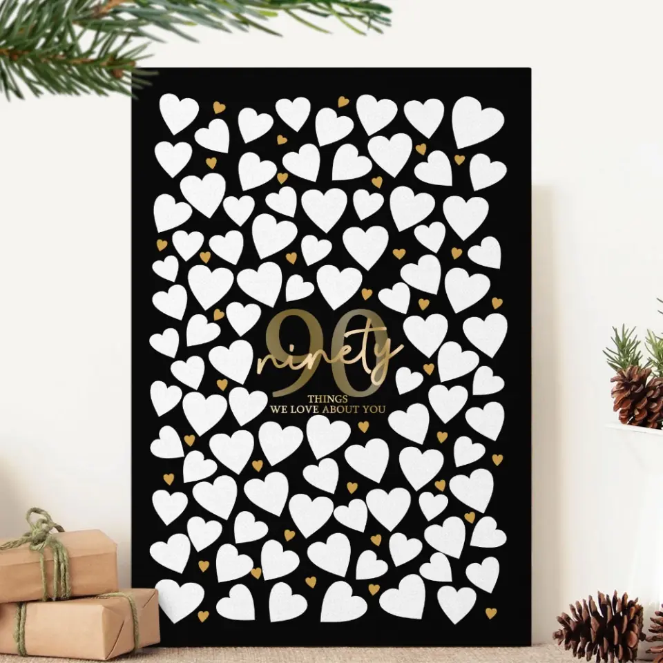 Write Your Own 40 50 60 70 80 90 Things We Love About You - Canvas Poster Wall Art - Best Birthday Gift For Family - For Older Parents/Grandparents - Image 9