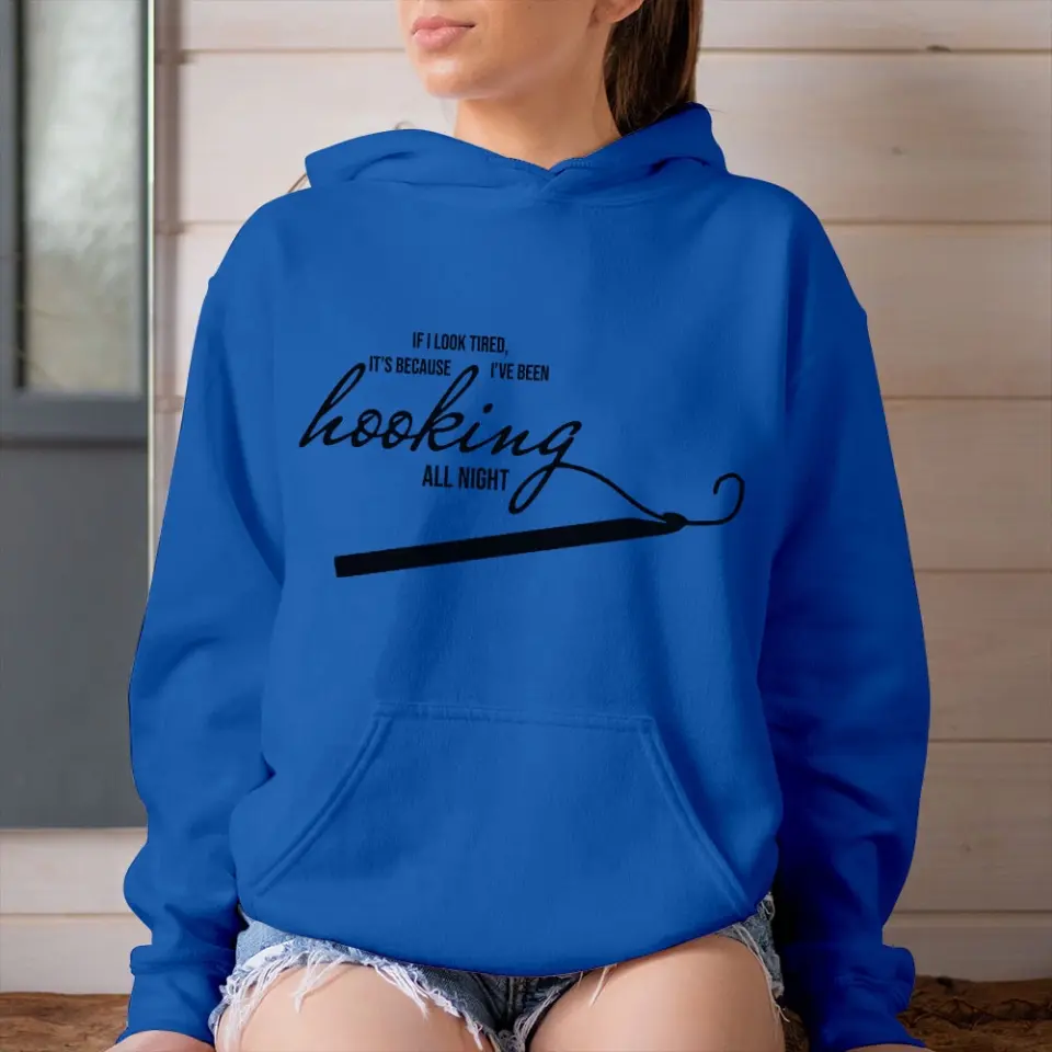 Yarn Pocket Hoodie with Crochet/Knitting Graphic- Standard Hoodie - Image 3