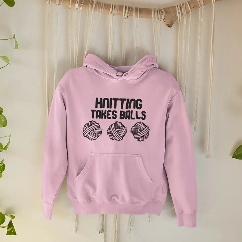 Yarn Pocket Hoodie with Crochet/Knitting Graphic- Standard Hoodie - Image 9