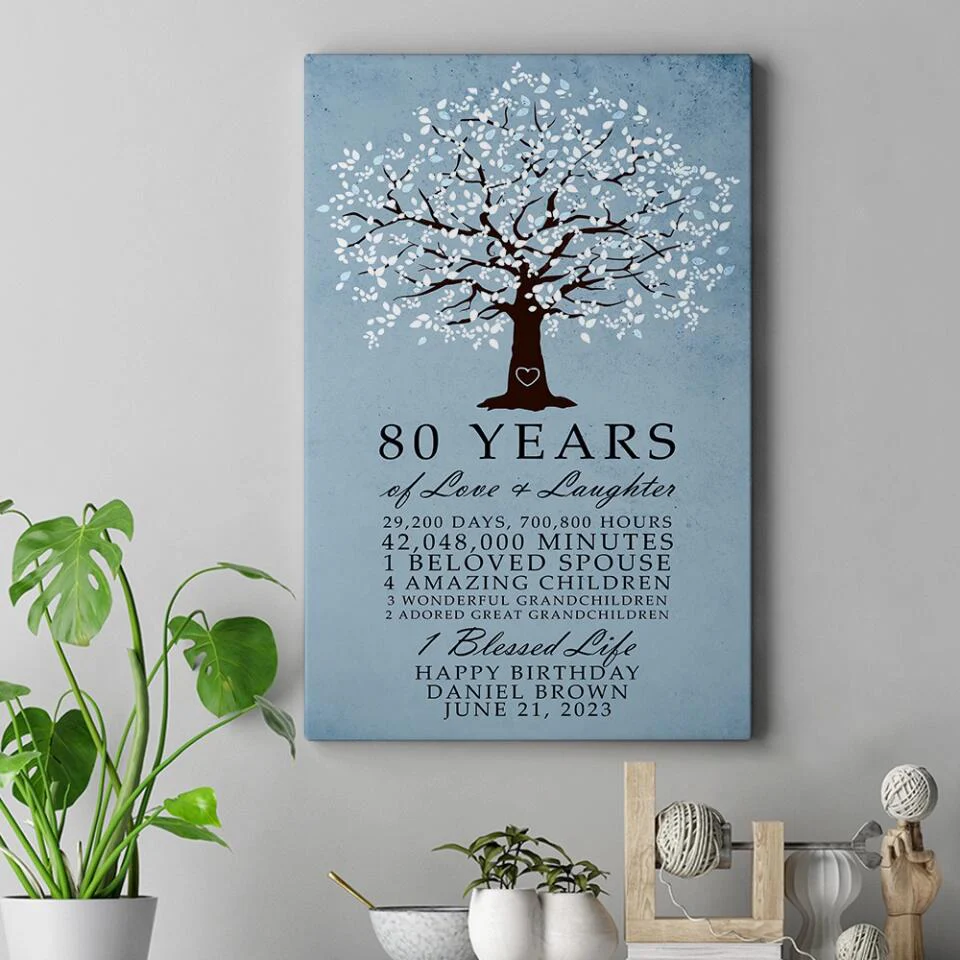 Years Of Love And Laughter - Custom Canvas Poster - Birthday Gift For Grandparents - Image 6