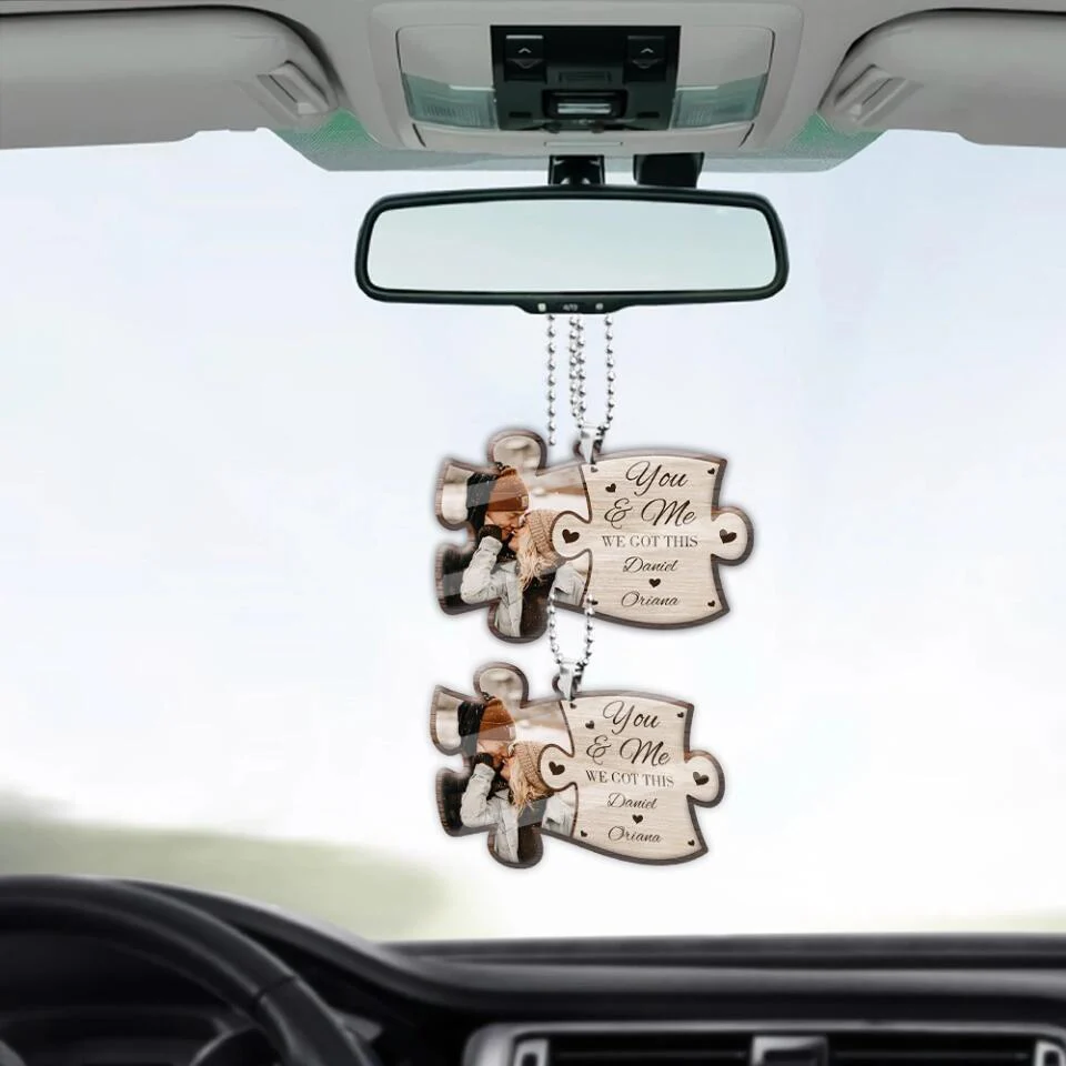 You And Me We Got This Custom Photo and Name Car Wooden Ornament - Image 4