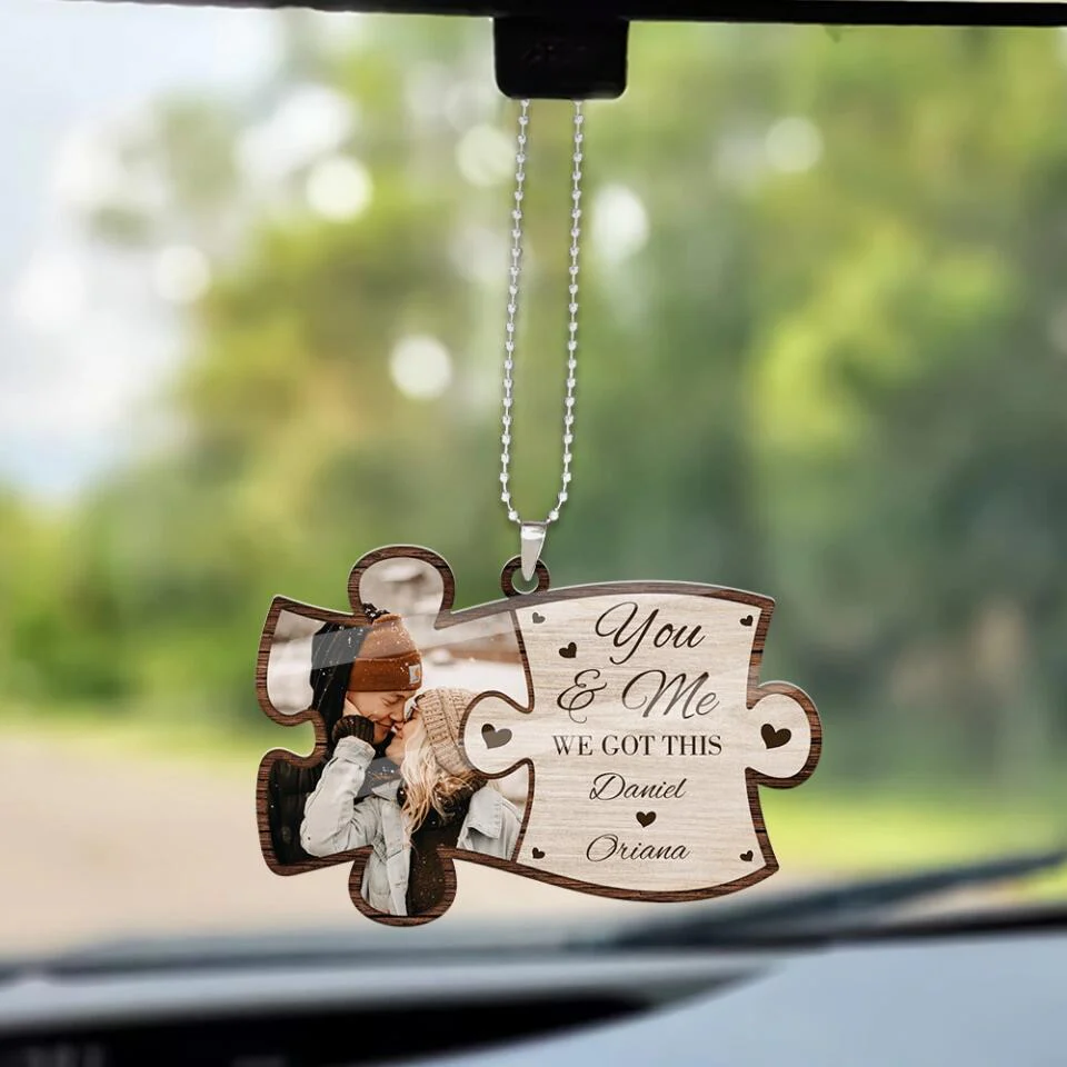 You And Me We Got This Custom Photo and Name Car Wooden Ornament - Image 6