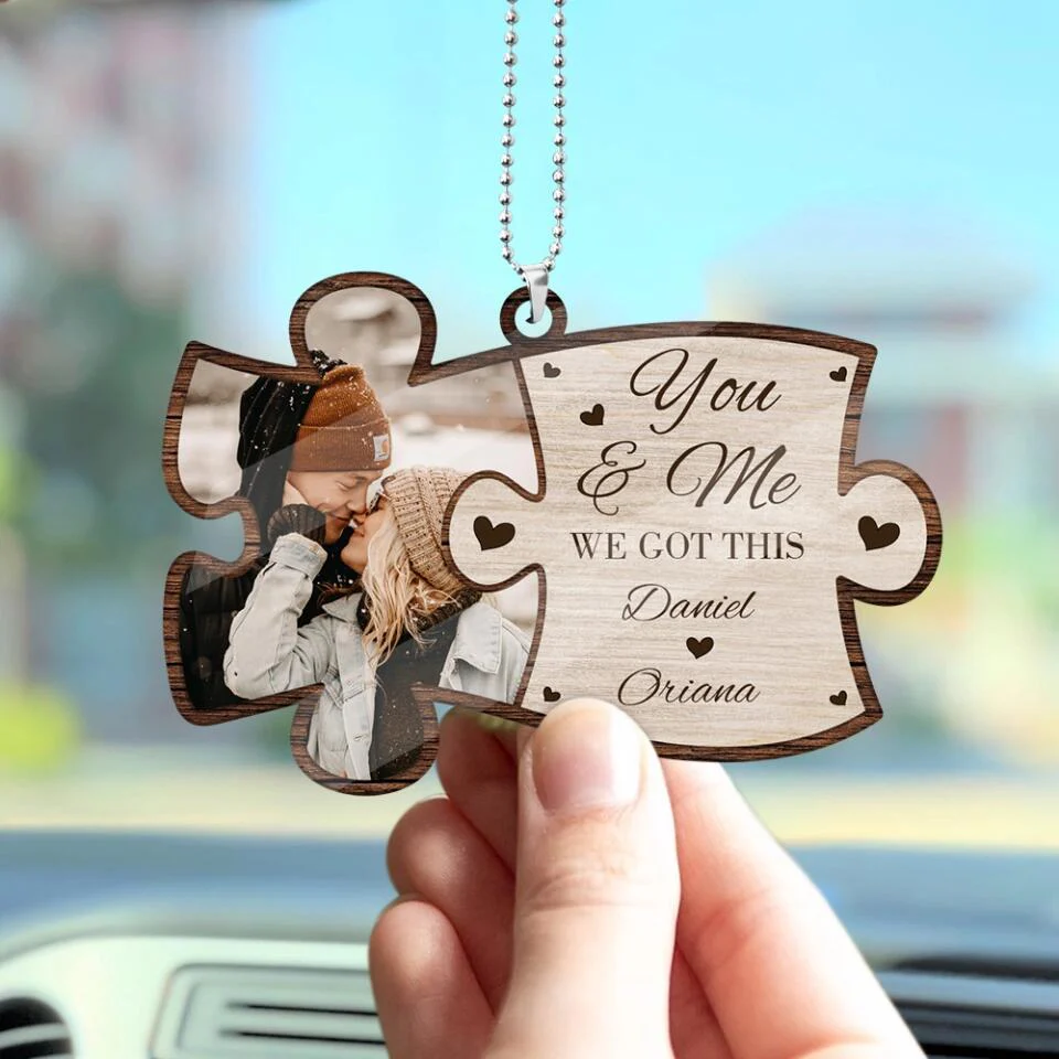 You And Me We Got This Custom Photo and Name Car Wooden Ornament - Image 8