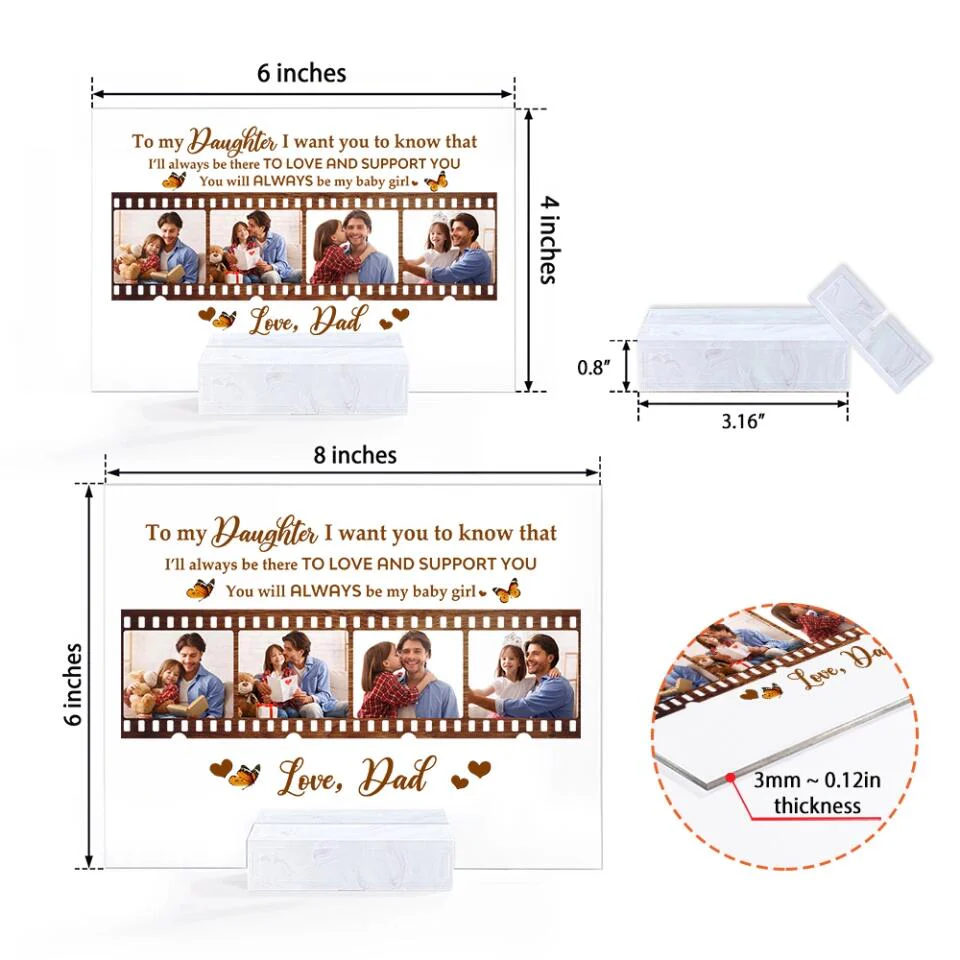You Are Always Be My Baby Girl - Personalized Transparent Acrylic Plaque - Image 7