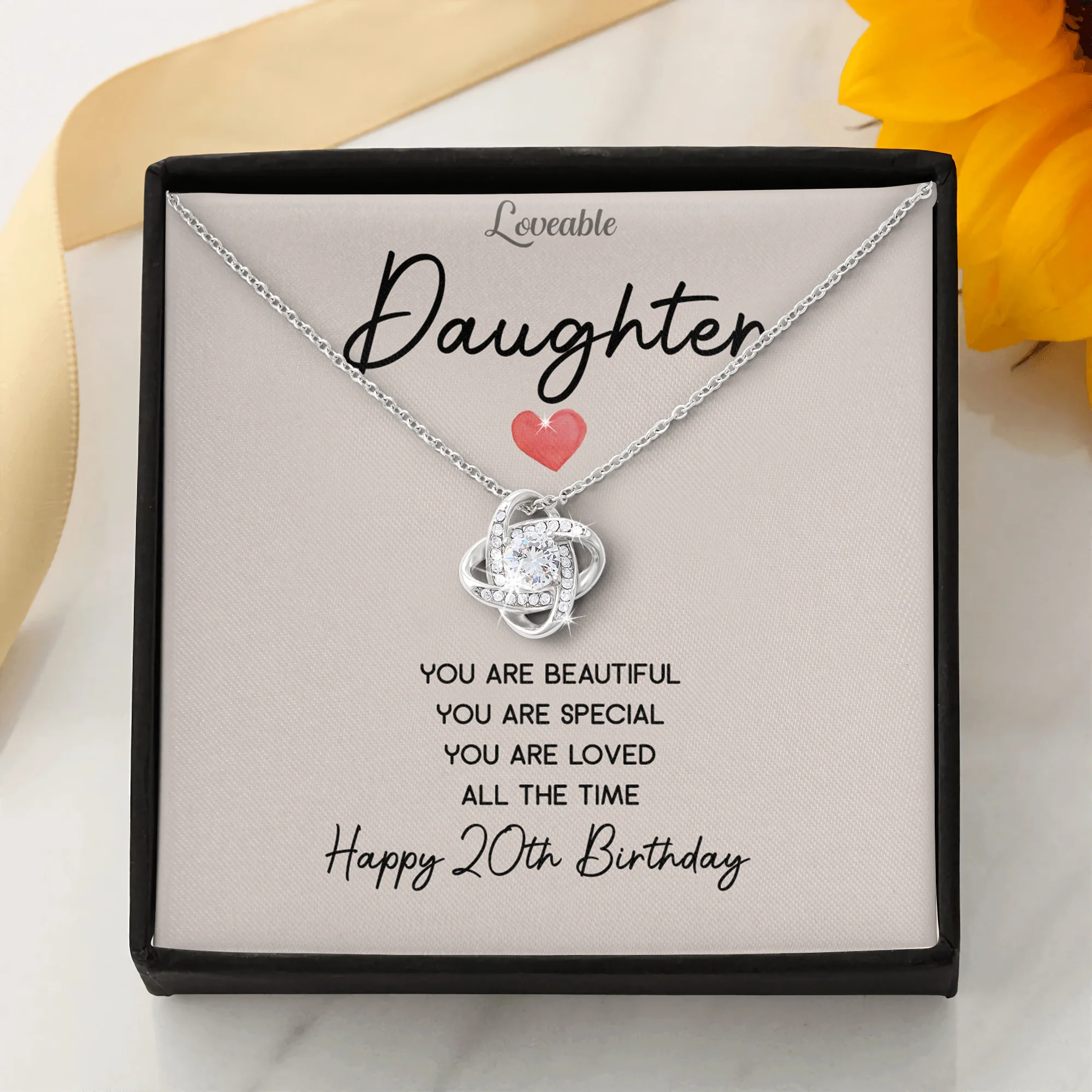 Daughter, You Are Beautiful, Special, Loved, All The Time Necklace - 20th Birthday Gift for Daughter - Image 3