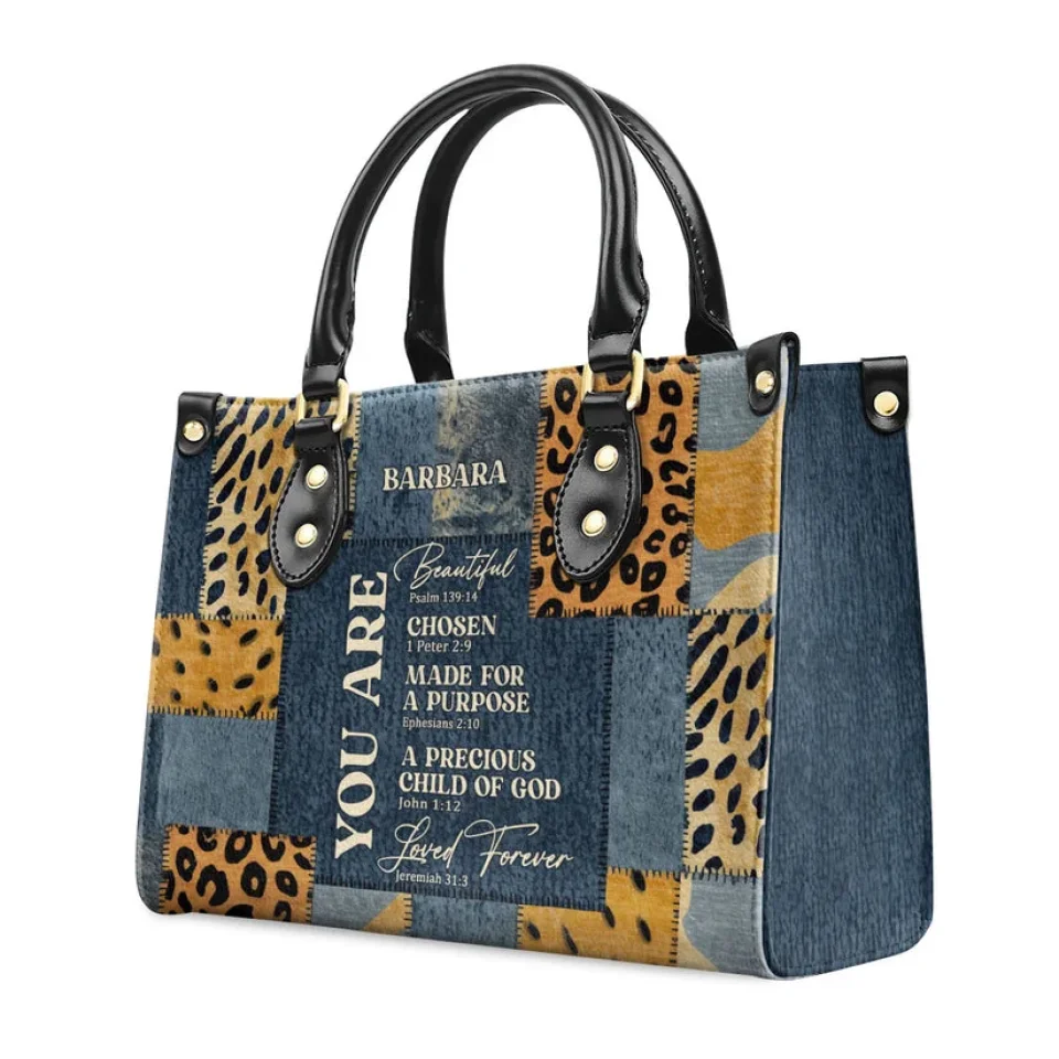 You Are Made For A Purpose - Personalized Leather Handbag With Zipper - Gift For Female Friends, for Christian Teachers, Officers - Image 3