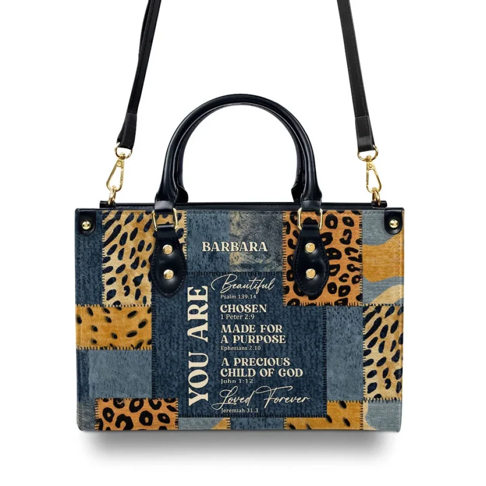 You Are Made For A Purpose - Personalized Leather Handbag With Zipper - Gift For Female Friends, for Christian Teachers, Officers - Image 4
