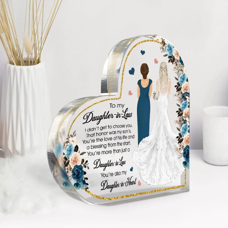 You Are More Than A Daughter-in-law - Personalized Heart Acrylic Plaque - Best Gift For Daughter in law - 301IHPNPAP112 - Image 3