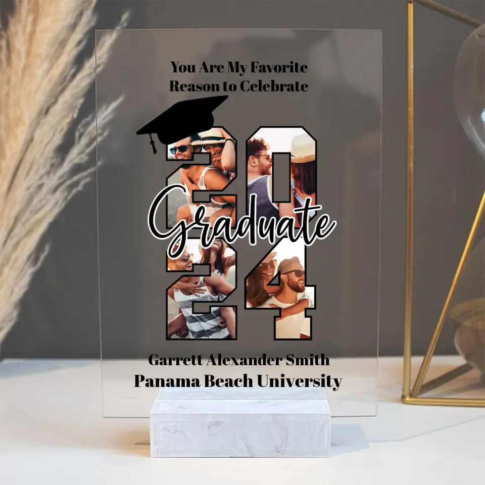 You Are My Favorite Reason To Celebrate - Custom Photo Text Rectangle Acrylic Plaque - Graduation Gift For Boyfriend Girlfriend - 304IHPNPAP502 - Image 2
