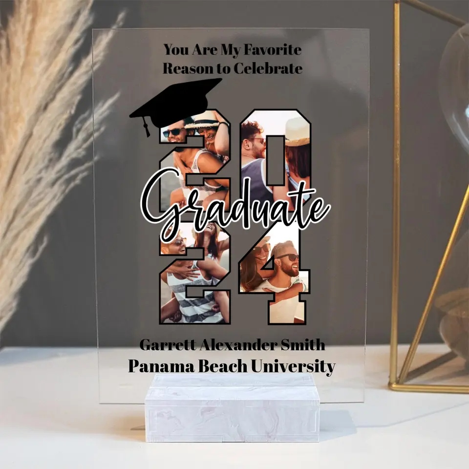 You Are My Favorite Reason To Celebrate - Custom Photo Text Rectangle Acrylic Plaque - Graduation Gift For Boyfriend Girlfriend - 304IHPNPAP502 - Image 3