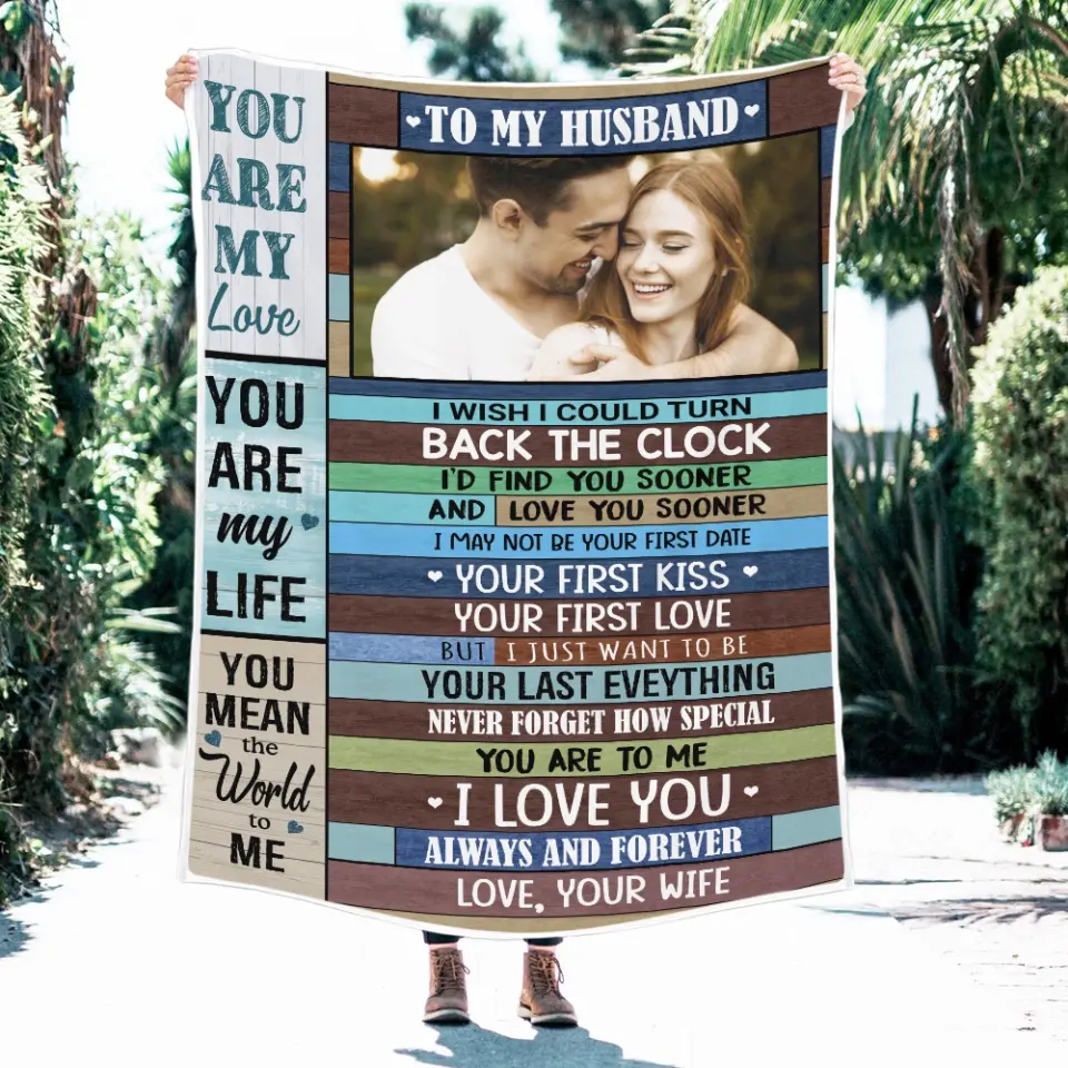 You Are My Love You Are My Life You Mean The World To Me - Upload Photo Blanket - Best Gift For Husband From Wife Gift For Him - Meaningful Valentine's Gift Anniversary - 301IHPNPBL086 - Image 9