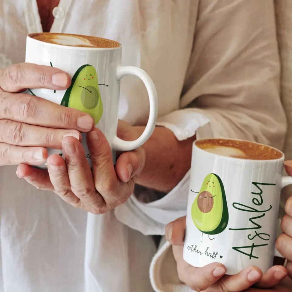 Personalized Valentine Gifts - You Are My Other Half Advocado Personalized Mug Couple Gifts - Image 11