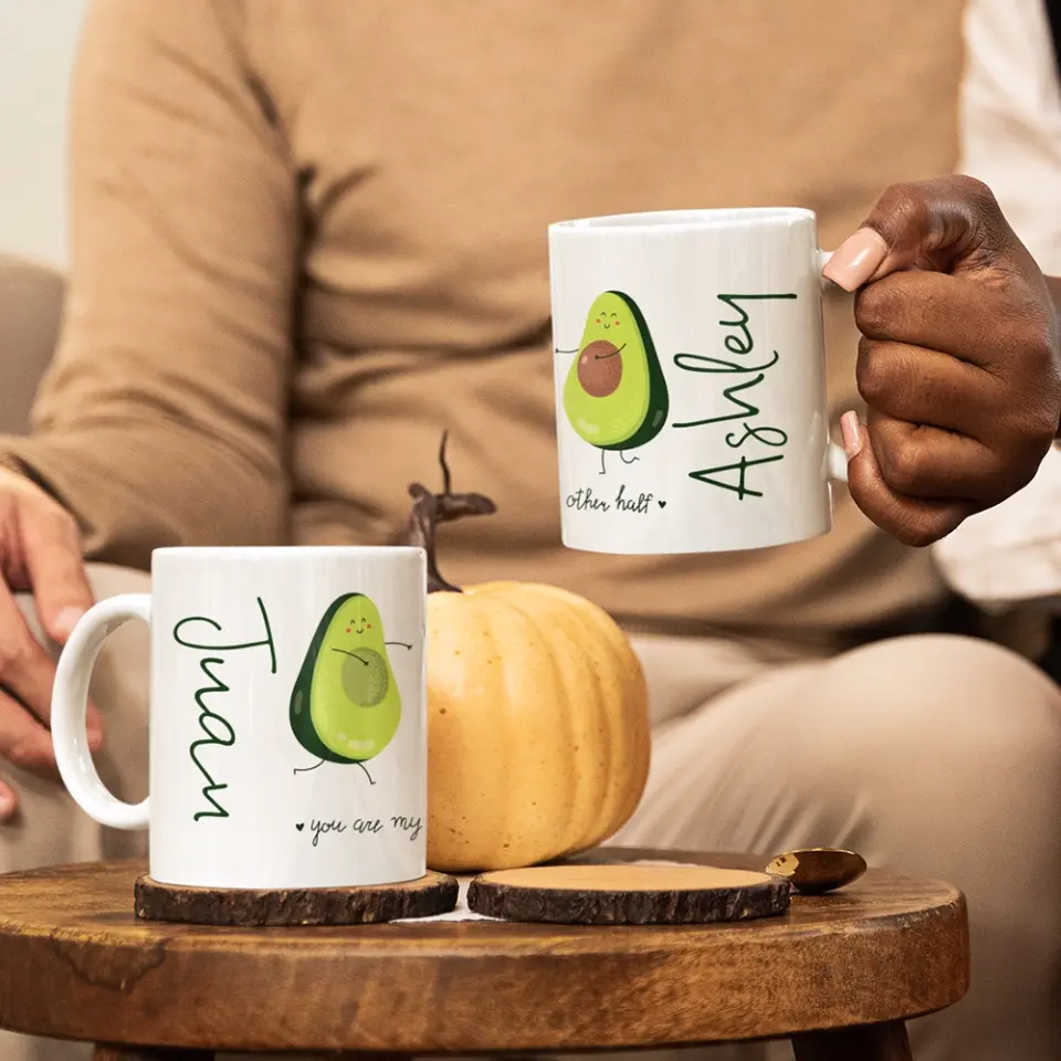 Personalized Valentine Gifts - You Are My Other Half Advocado Personalized Mug Couple Gifts - Image 5