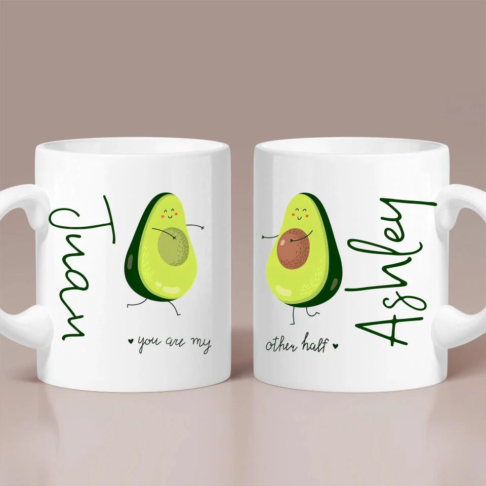 Personalized Valentine Gifts - You Are My Other Half Advocado Personalized Mug Couple Gifts - Image 7