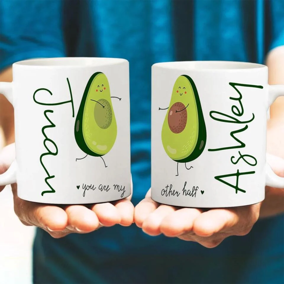 Personalized Valentine Gifts - You Are My Other Half Advocado Personalized Mug Couple Gifts - Image 8