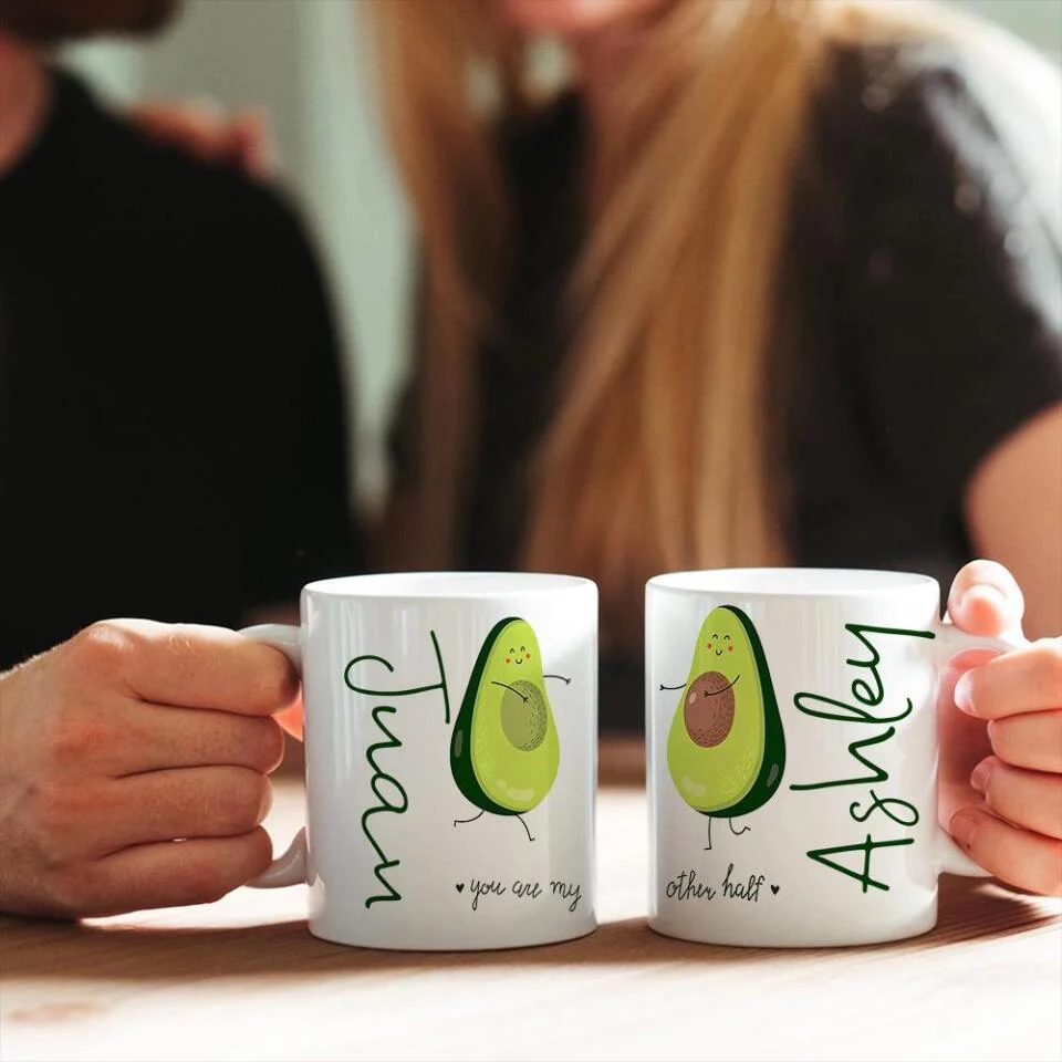 Personalized Valentine Gifts - You Are My Other Half Advocado Personalized Mug Couple Gifts - Image 9