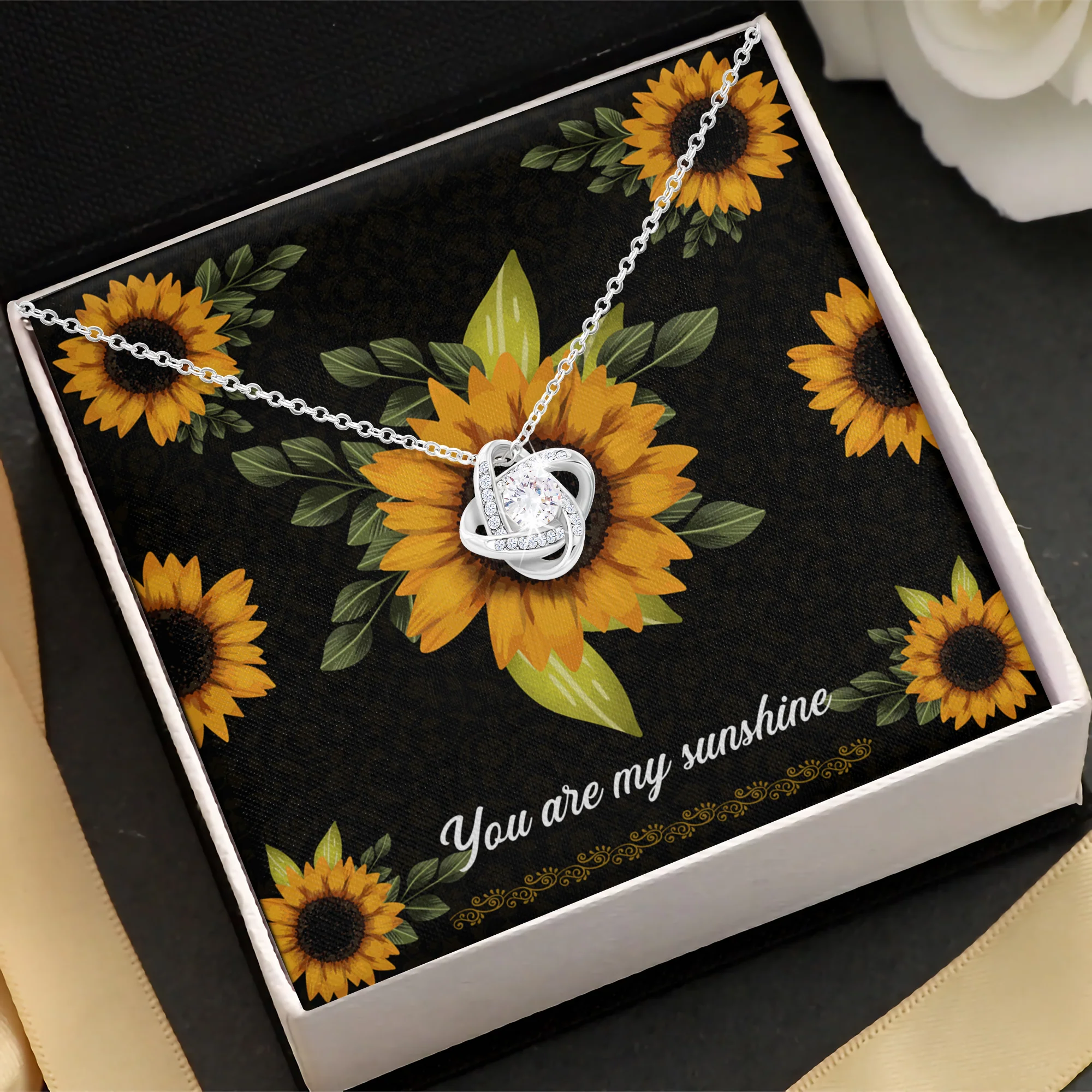 You Are My Sunshine White Gold Necklace - Image 3