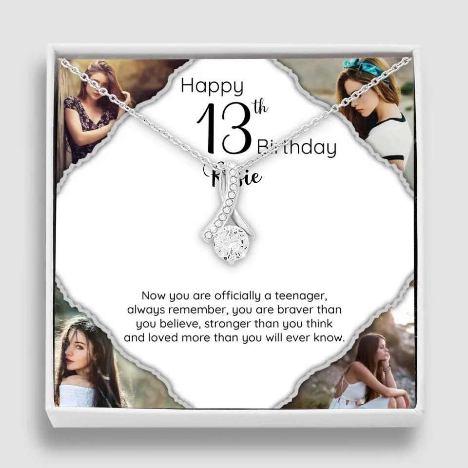 Now You Are Officially A Teenager - Personalized White Gold Necklace - 13th Birthday Gift For Her - Image 14