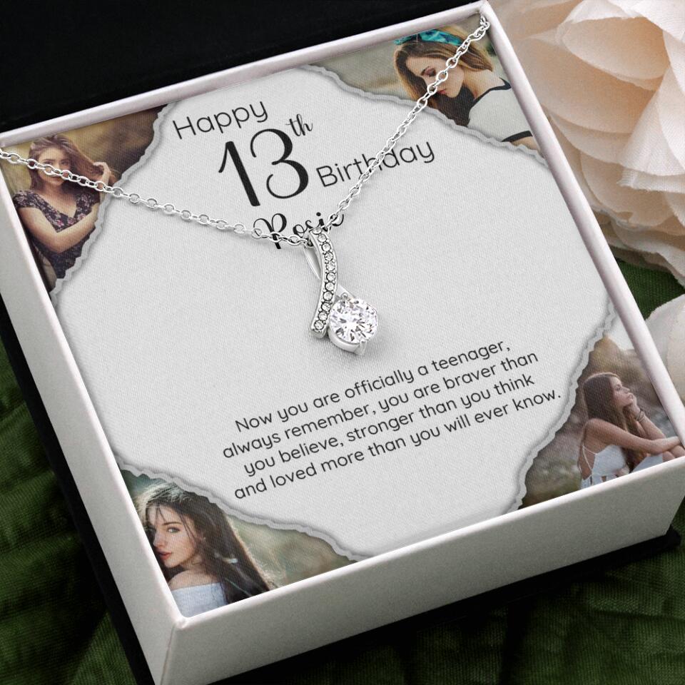 Now You Are Officially A Teenager - Personalized White Gold Necklace - 13th Birthday Gift For Her - Image 15