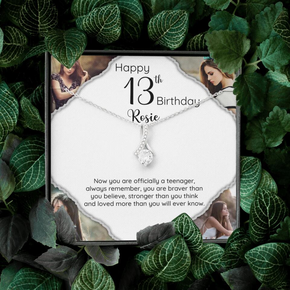 Now You Are Officially A Teenager - Personalized White Gold Necklace - 13th Birthday Gift For Her - Image 16