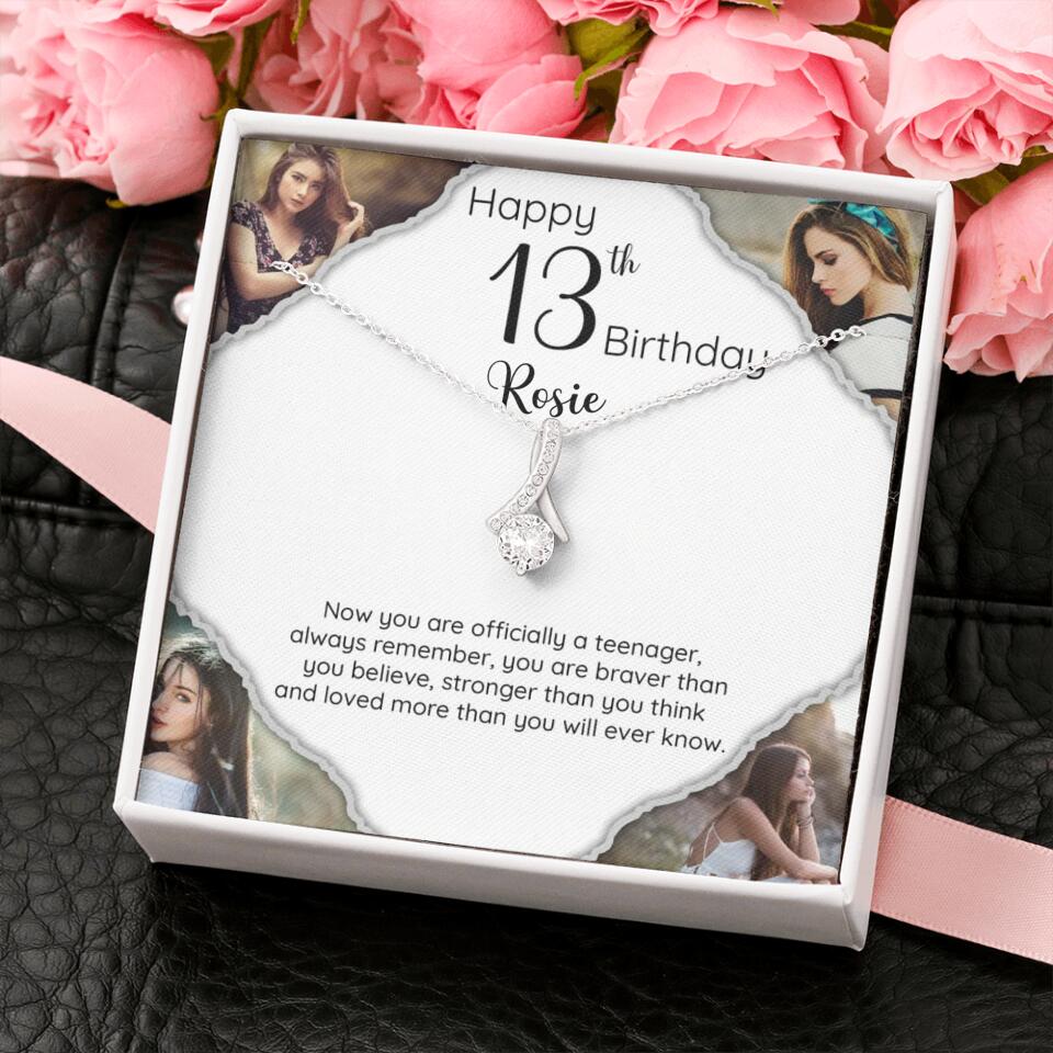 Now You Are Officially A Teenager - Personalized White Gold Necklace - 13th Birthday Gift For Her - Image 18