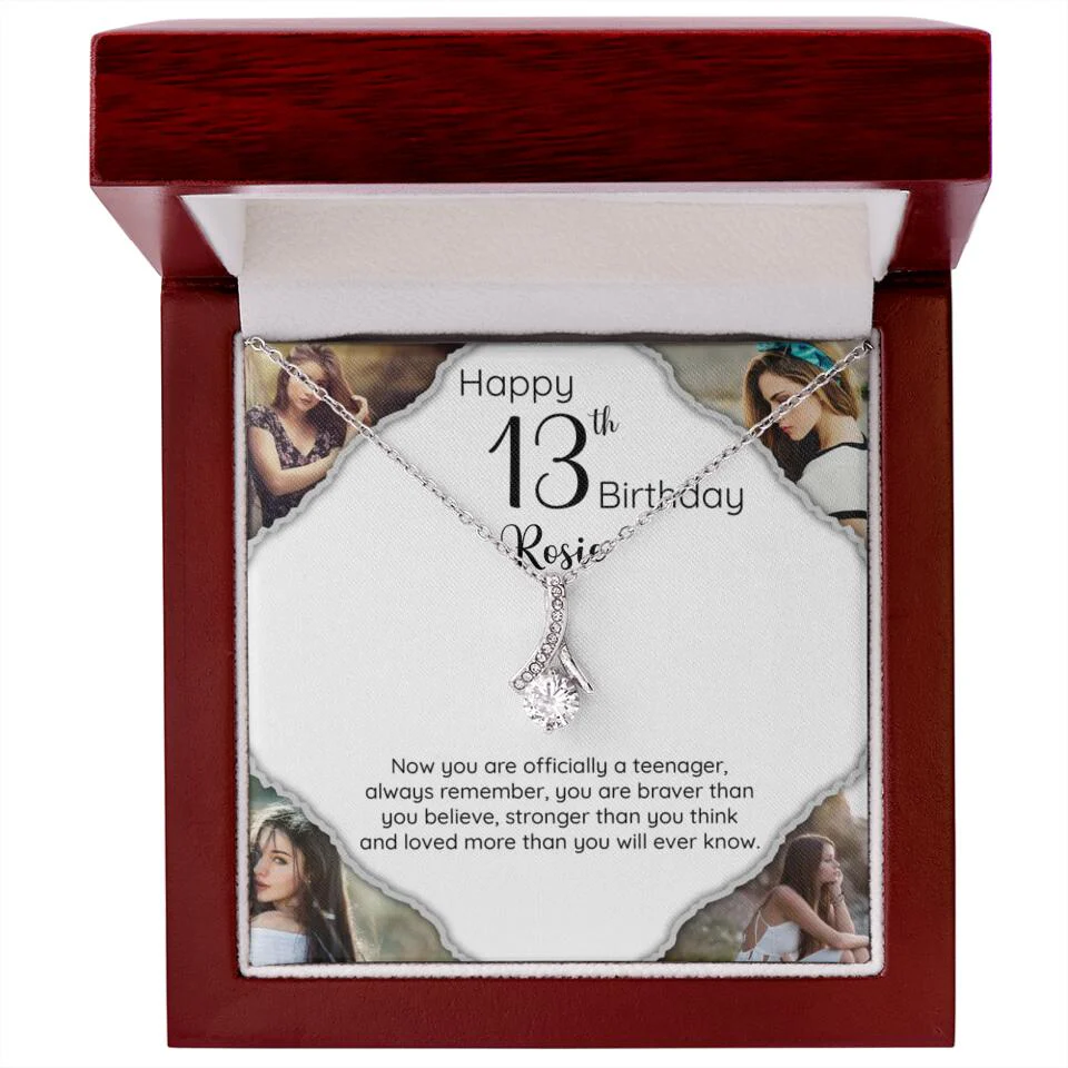 Now You Are Officially A Teenager - Personalized White Gold Necklace - 13th Birthday Gift For Her - Image 19