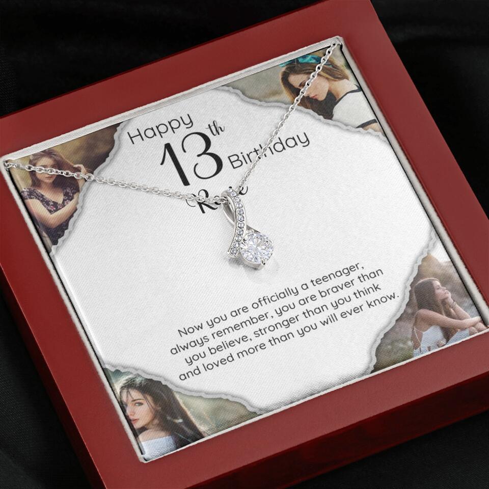 Now You Are Officially A Teenager - Personalized White Gold Necklace - 13th Birthday Gift For Her - Image 20