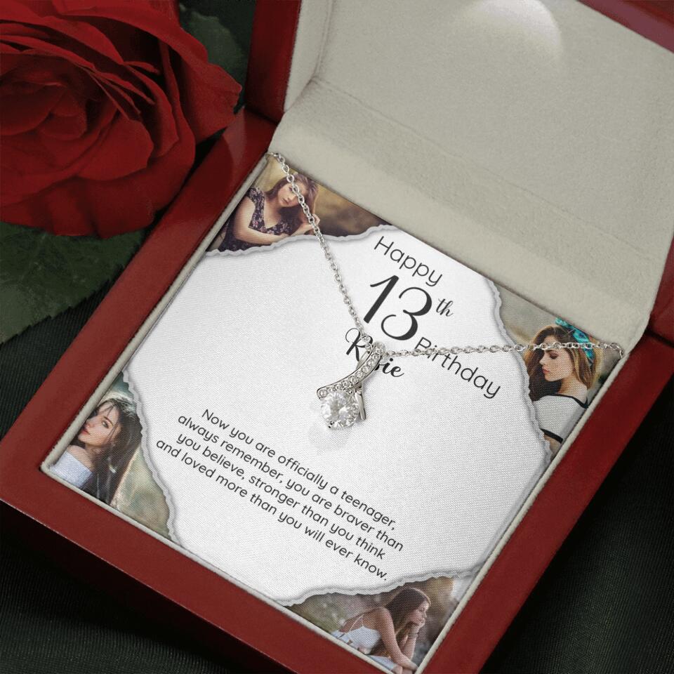 Now You Are Officially A Teenager - Personalized White Gold Necklace - 13th Birthday Gift For Her - Image 22