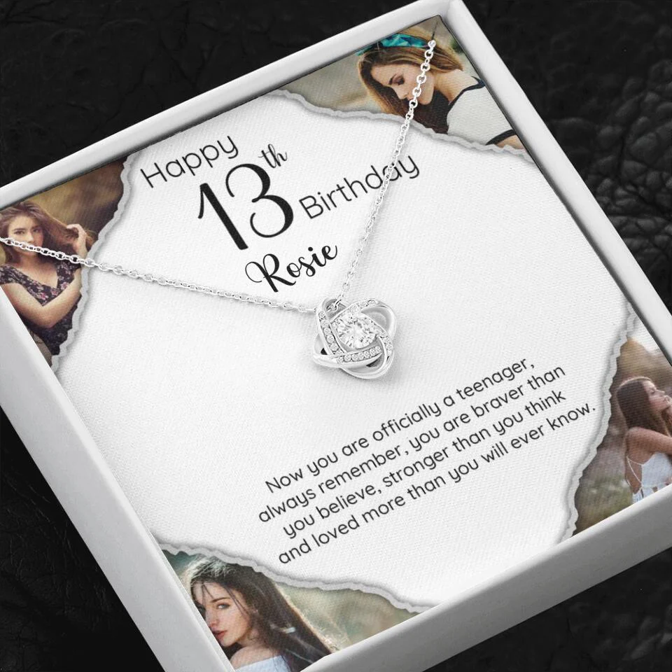 Now You Are Officially A Teenager - Personalized White Gold Necklace - 13th Birthday Gift For Her - Image 3